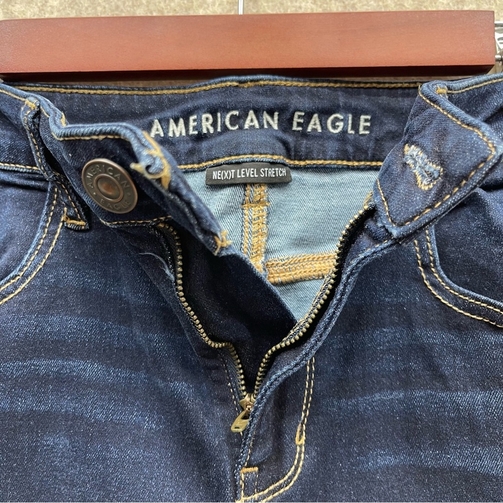 Womens American Eagle Dark Denim Stretch Jeans 12R - Picture 4 of 7